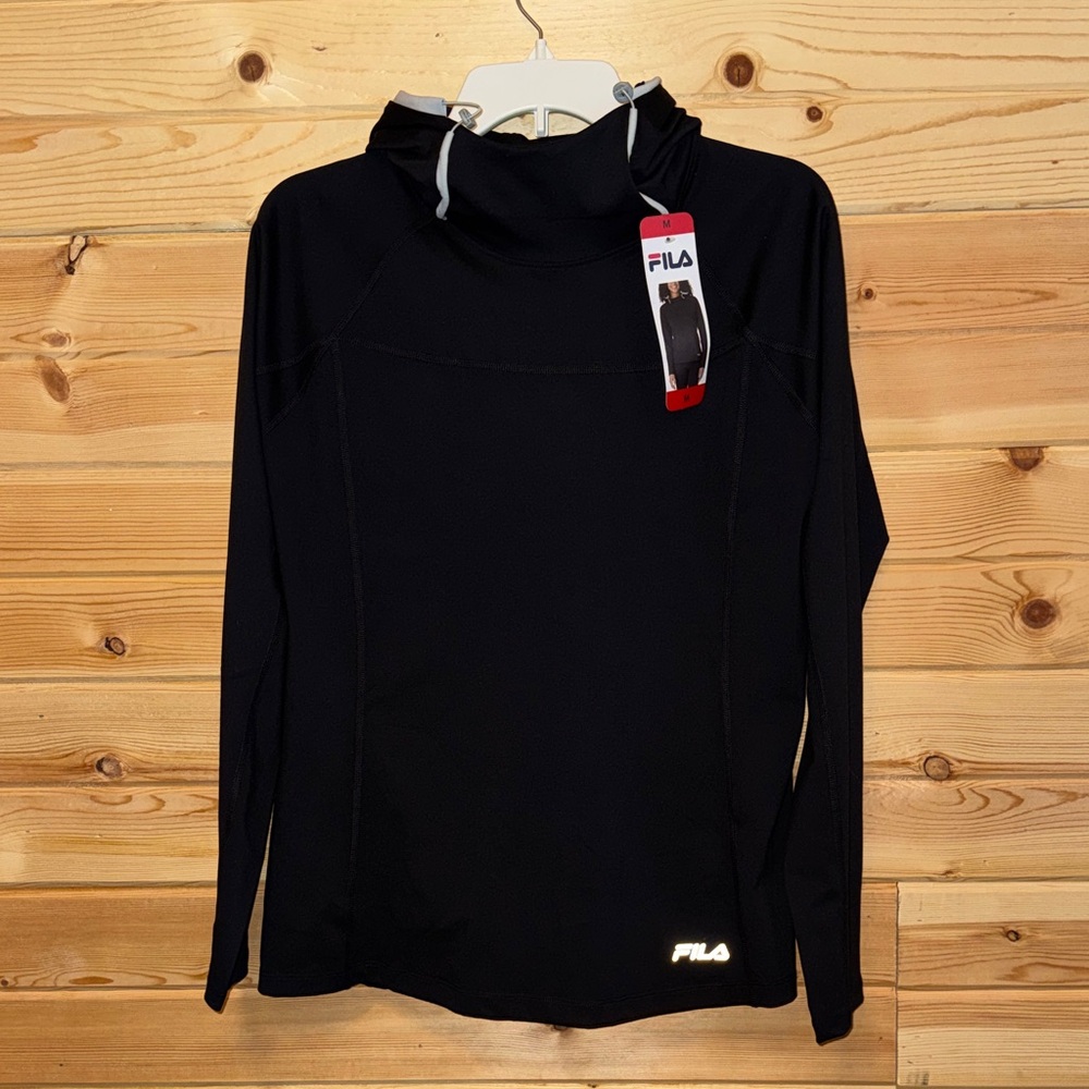 Fila Black Women’s Midweight Training Pull Over Hoodie with Logo